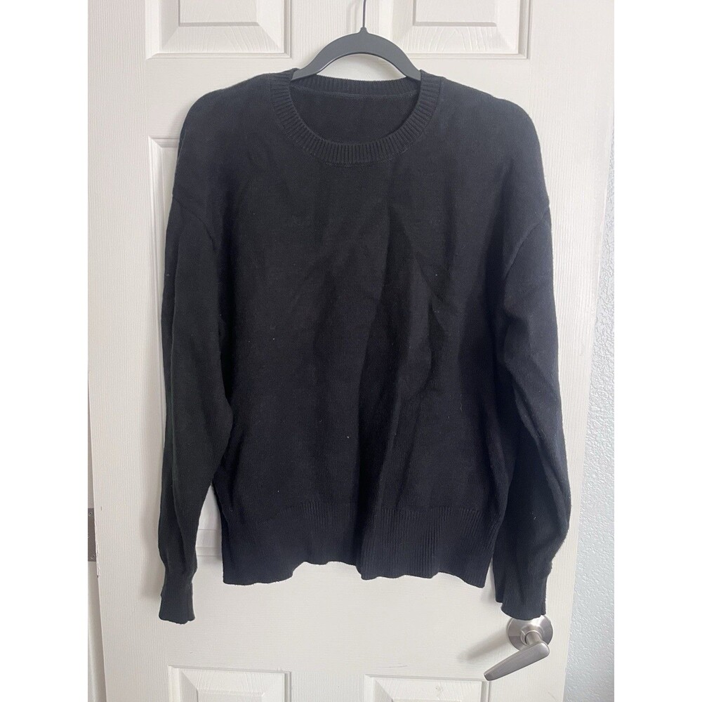 NEW Women’s Black Crew Neck Knit Pullover Sweater XL Long Sleeve